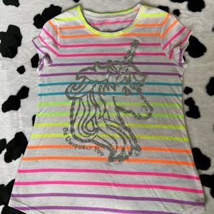 Girl’s Justice Unicorn glitter tee